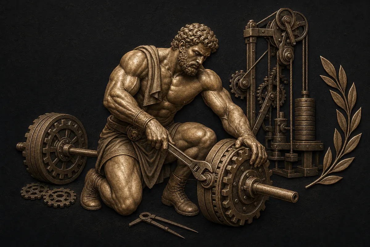 Bronze relief of the Herculog machinery and settings